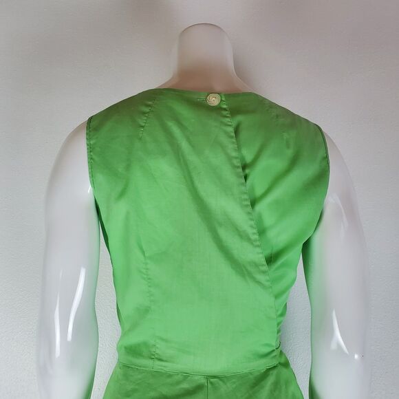 Vintage 50's Swirl Green Apron Wrap Dress - Picture 5 of 9